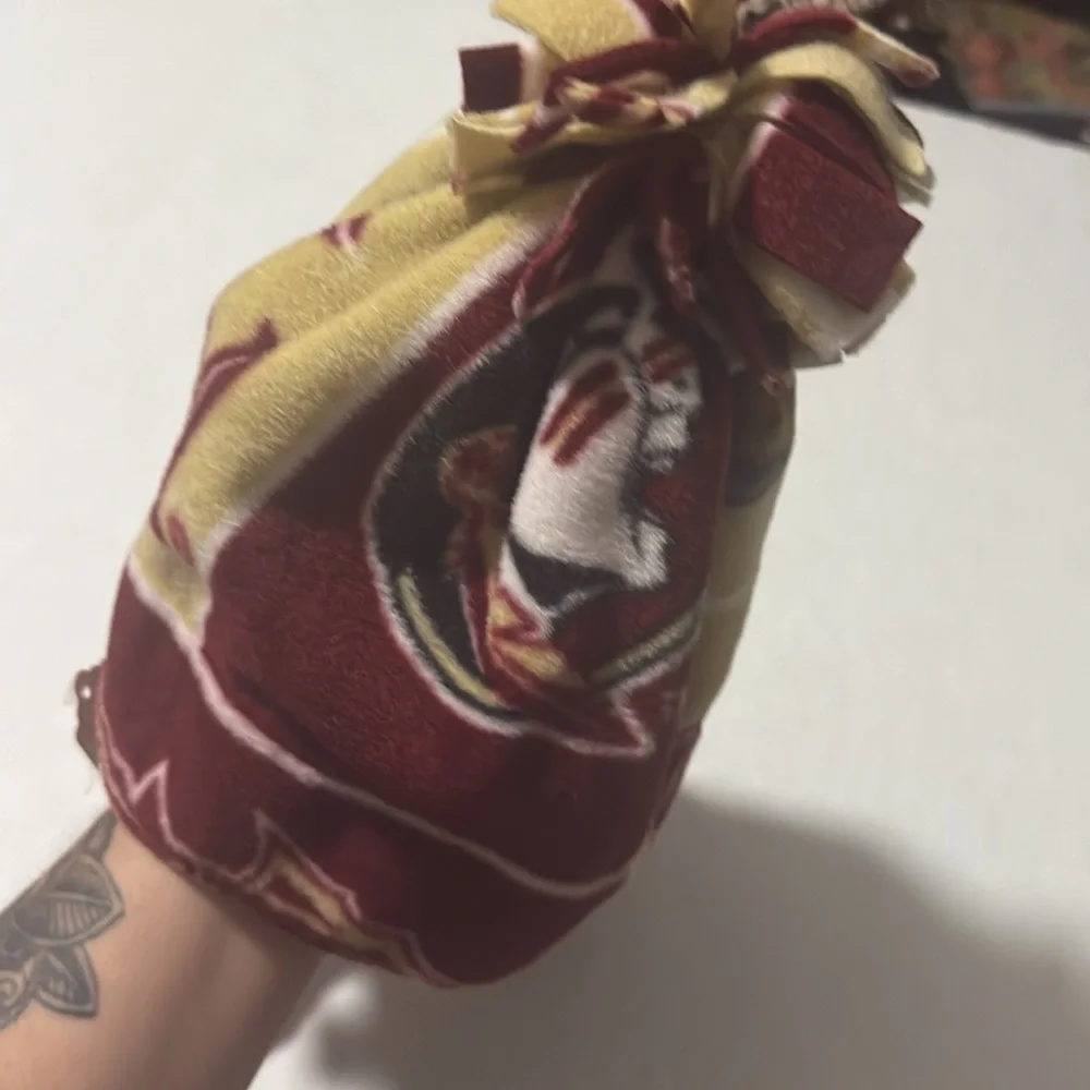 Handmade by Mad Garnet & Gold FSU Fleece Hat With Braided Tassels Size Large